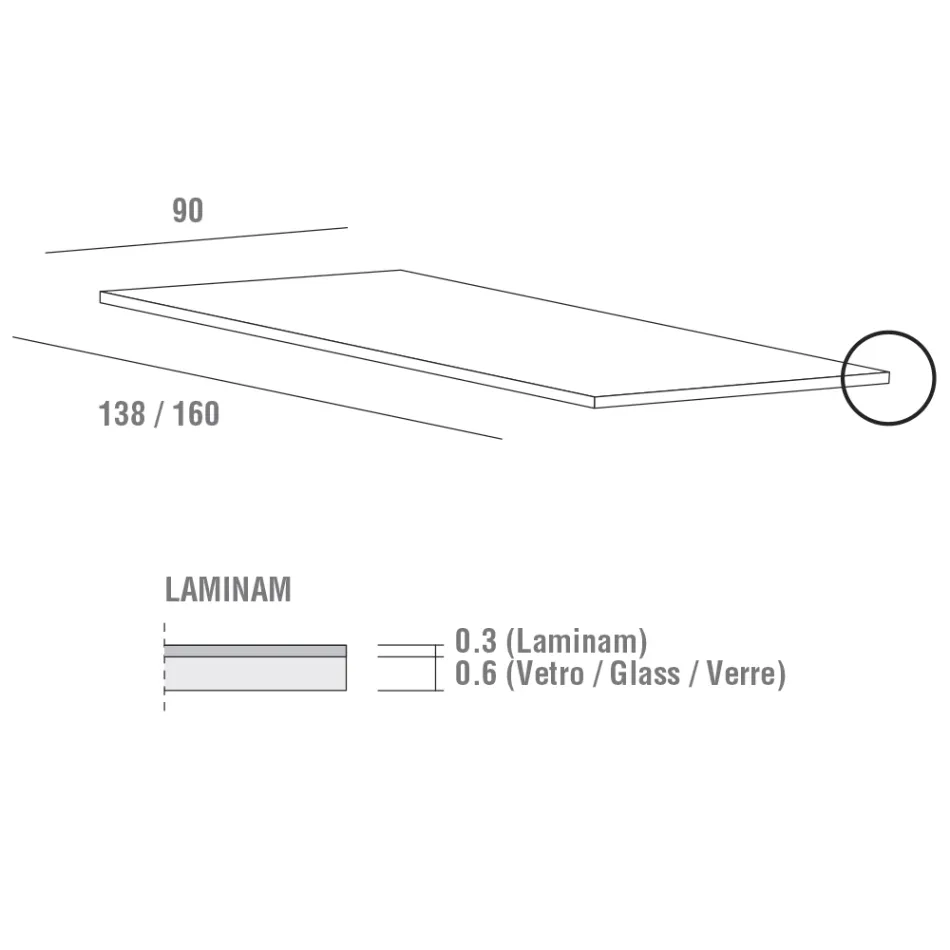 Spisebord i Laminam med aluminiumsstruktur Fremstillet i Italien - Bayern Viadurini