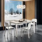 Spisebord i laminat og malet metal fremstillet i Italien - Efisto Viadurini