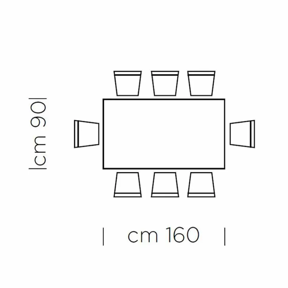 Spisebord i HPL Laminat og Fine Made in Italy Steel - Settimmio Viadurini