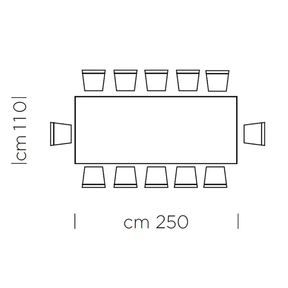 Spisebord i HPL Laminat og Fine Made in Italy Steel - Settimmio Viadurini