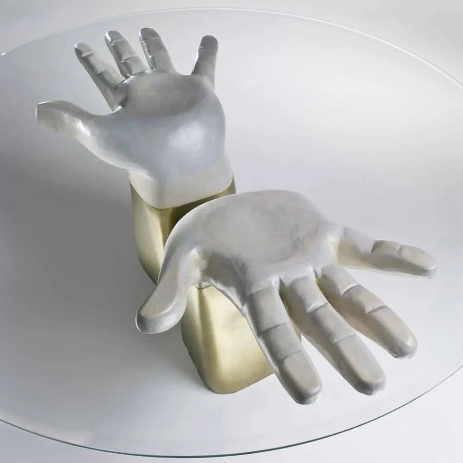 træ spisebord med glasplade, fremstillet i Italien, Bartolo Viadurini