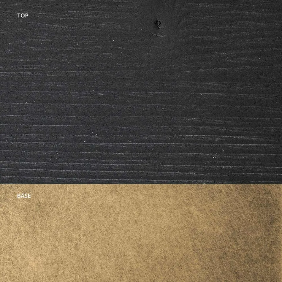 Spisebord i knudret eg og metalelementer lavet i Italien - Giusy Viadurini