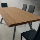 Spisebord i træ og aluminium Fremstillet i Italien, Precious - Lingotto Viadurini