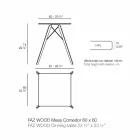 Firkantet design træ og Hpl spisebord, 4 stykker - Faz Wood af Vondom Viadurini