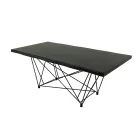 Spisebord i fineret træ og stål lavet i Italien - Ezzellino Viadurini