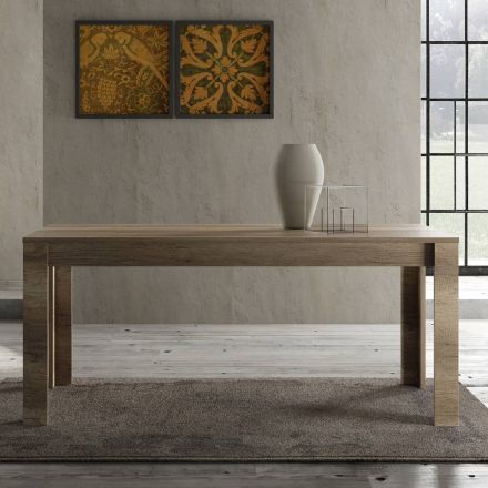 Spisebord i lamineret træ Lys valnød finish Made in Italy - Clyde Viadurini