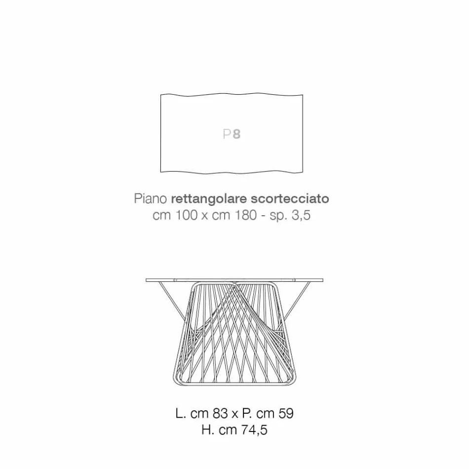 Spisebord i moderne massivt træ lavet i Italien, Mitia Viadurini