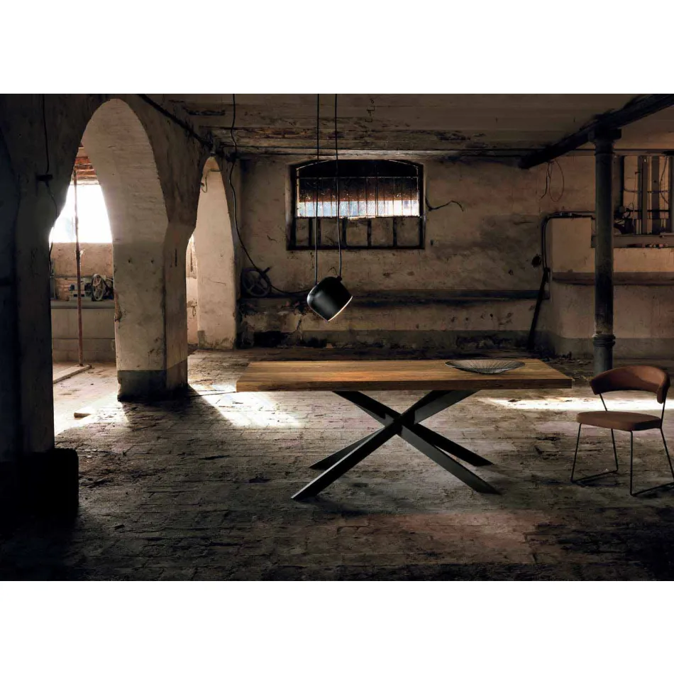 Moderne massivt træ spisebord lavet i Italien Oncino Viadurini