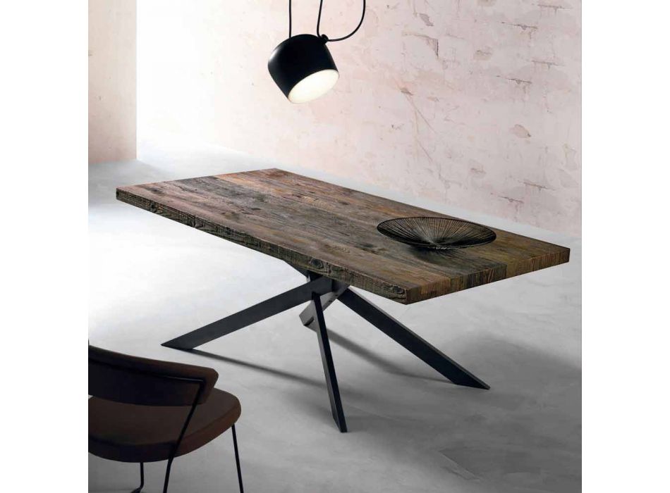 Moderne massivt træ spisebord lavet i Italien Oncino Viadurini