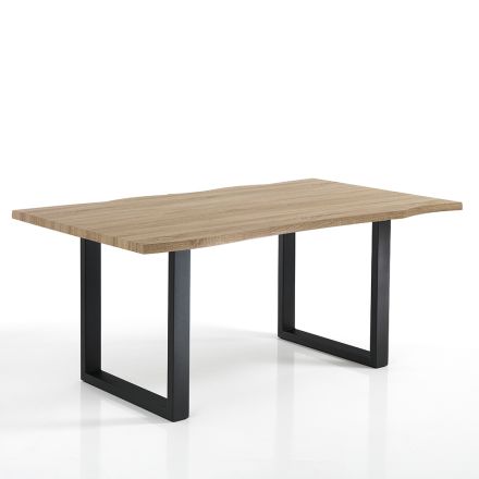 Spisebord i Mdf med ben i sortmalet stål - Gepard Viadurini