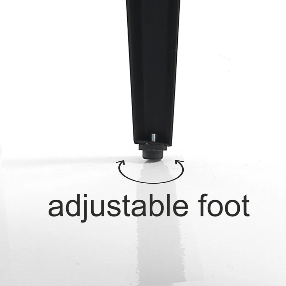 Spisebord i Mdf eg finish og mat sort stål - Gherardo Viadurini