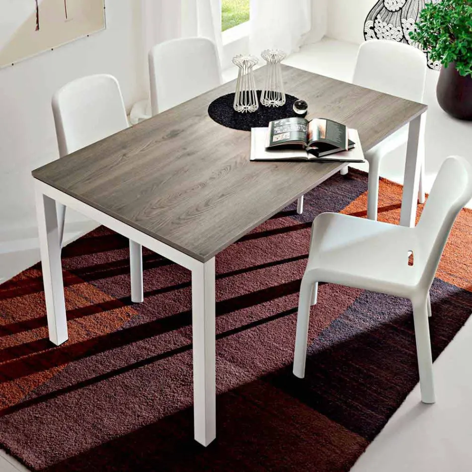 Spisebord i melamin og malet metal fremstillet i Italien - Remigio Viadurini