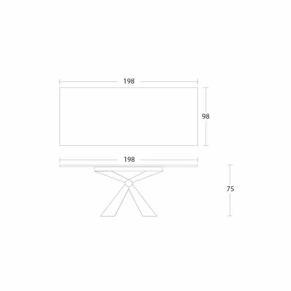 Metal spisebord og keramisk top Fremstillet i Italien Design - Anaconda Viadurini