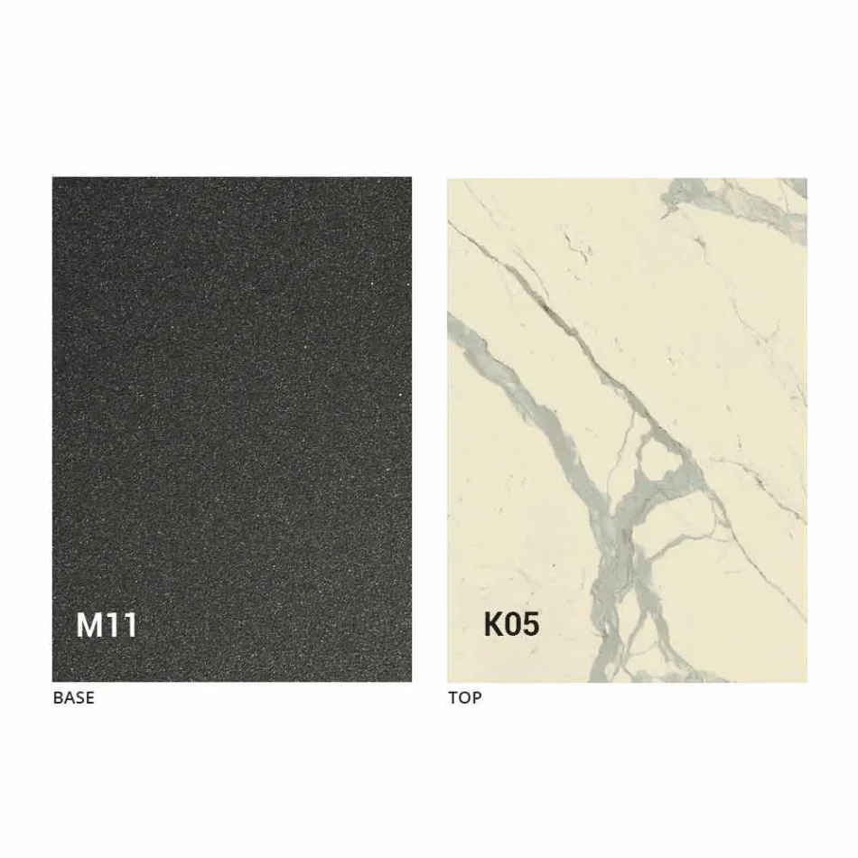 Metal spisebord og keramisk top Fremstillet i Italien Design - Anaconda Viadurini