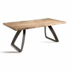 Spisebord i metal og fineret eg lavet i Italien - Aryssa Viadurini