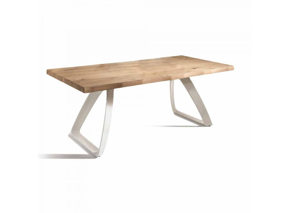 Spisebord i metal og fineret eg lavet i Italien - Aryssa Viadurini