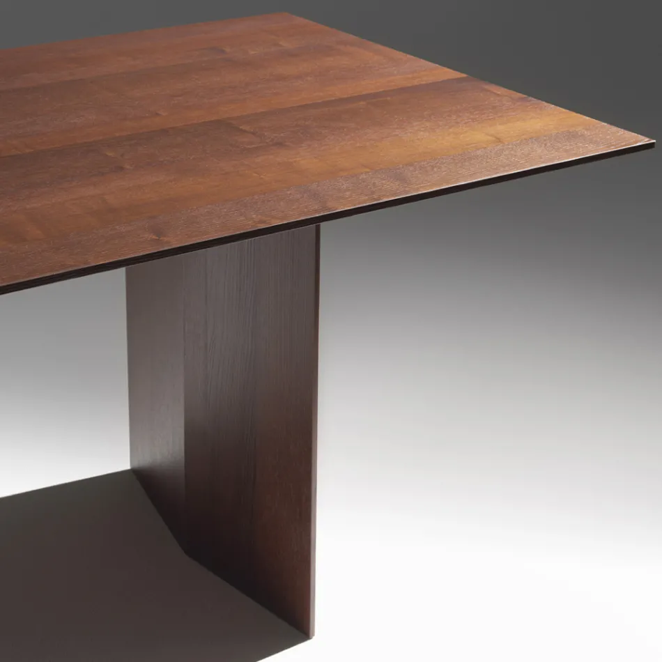 Spisebord i krydsfiner med finer i varmebehandlet ask - Akvarium Viadurini