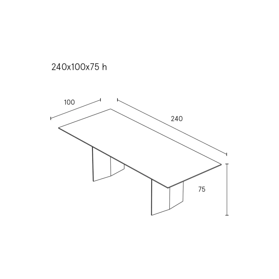 Spisebord i krydsfiner med finer i varmebehandlet ask - Akvarium Viadurini