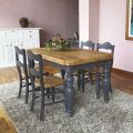 Spisebord og 4 stole i knudetræ medfølger Made in Italy - Rafael