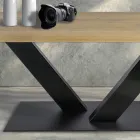 Spisebord i Masellato belagt eg og metal lavet i Italien - Riad Viadurini