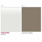 Spisebord i hvidt glas og malet metal fremstillet i Italien - Broche Viadurini