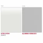 Spisebord i hvidt glas og malet metal fremstillet i Italien - Broche Viadurini