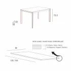 Spisebord i hvidt glas og malet metal fremstillet i Italien - Broche Viadurini