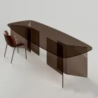 Glas spisebord med rektangulær plade lavet i Italien - Charles Viadurini