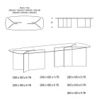 Glas spisebord med rektangulær plade lavet i Italien - Charles Viadurini