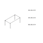 Spisebord i glas og ben i eg eller Canaletto valnød - Aschio Viadurini