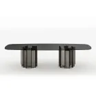 Moderne spisebord i glas og metal fremstillet i Italien - Duna Viadurini