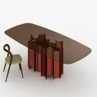 Moderne spisebord i glas og metal fremstillet i Italien - Duna Viadurini