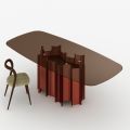 Moderne spisebord i glas og metal fremstillet i Italien - Duna