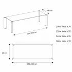 Spisebord i ekstra klart glas Luksusdesign 4 dimensioner - Kuduro Viadurini