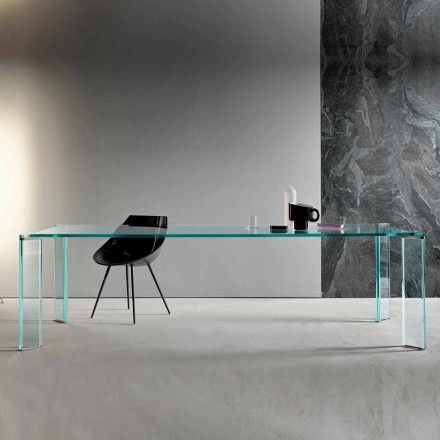 Spisebord i ekstra klart glas Luksusdesign 4 dimensioner - Kuduro Viadurini