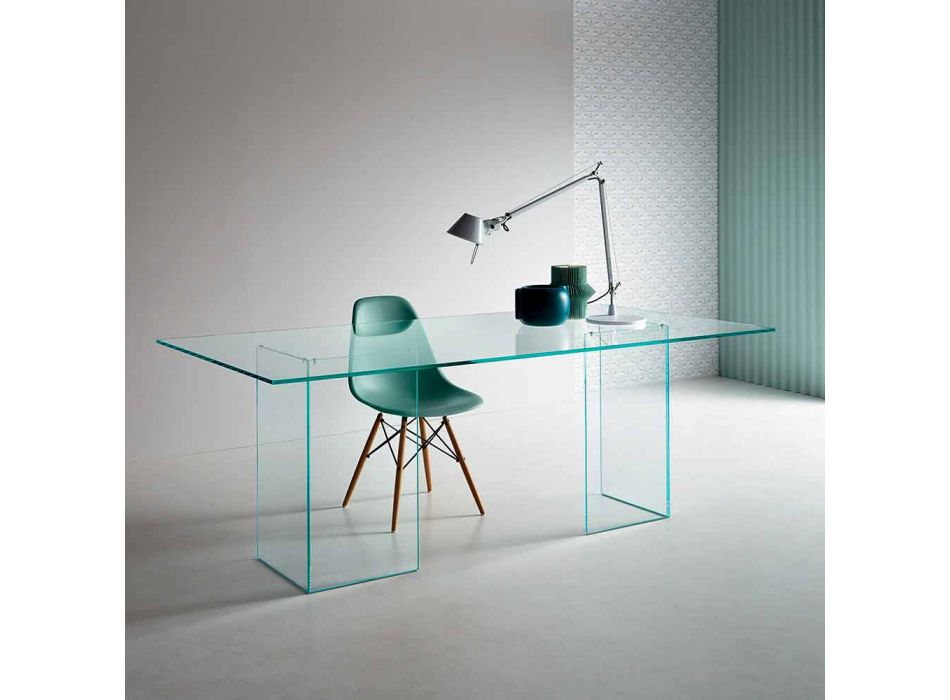 Design spisebord i ekstraklerglas 8 dimensioner - Pollinare Viadurini