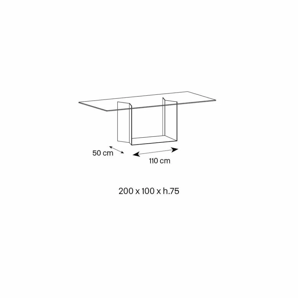 Spisebord i røget eller ekstrem lys glas og metal fremstillet i Italien - mørkebrunt Viadurini
