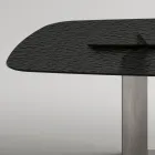 Spisebord i Italien design i smeltet glas i bronze eller røgfarvet - Moro Viadurini