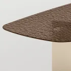 Spisebord i Italien design i smeltet glas i bronze eller røgfarvet - Moro Viadurini