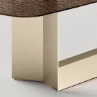 Spisebord i Italien design i smeltet glas i bronze eller røgfarvet - Moro Viadurini