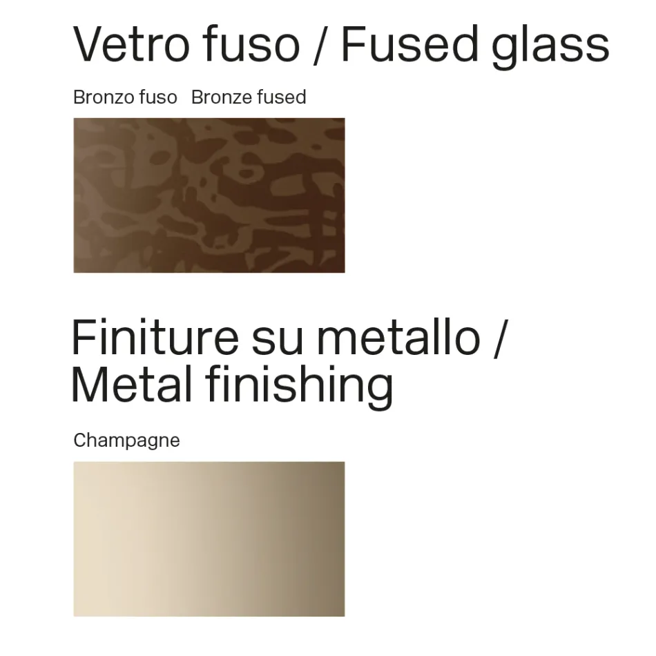 Spisebord i Italien design i smeltet glas i bronze eller røgfarvet - Moro Viadurini