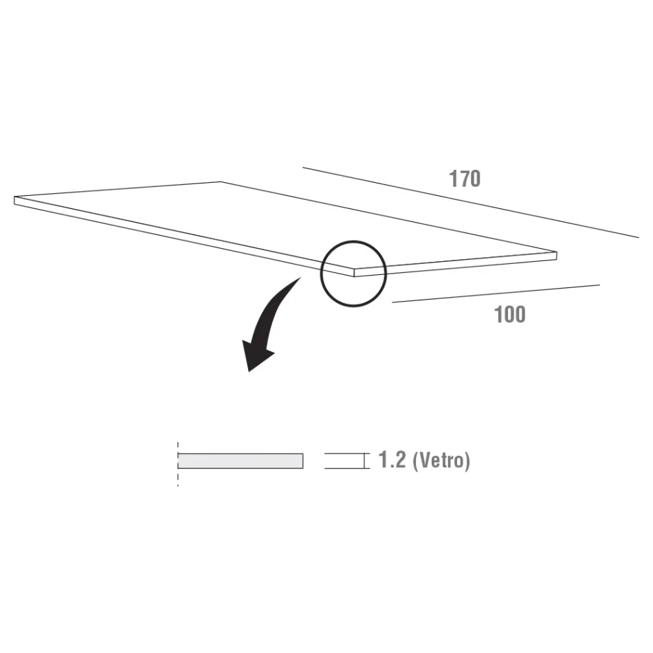 Luksus spisebord i hærdet glas og metal lavet i Italien - Carlino Viadurini