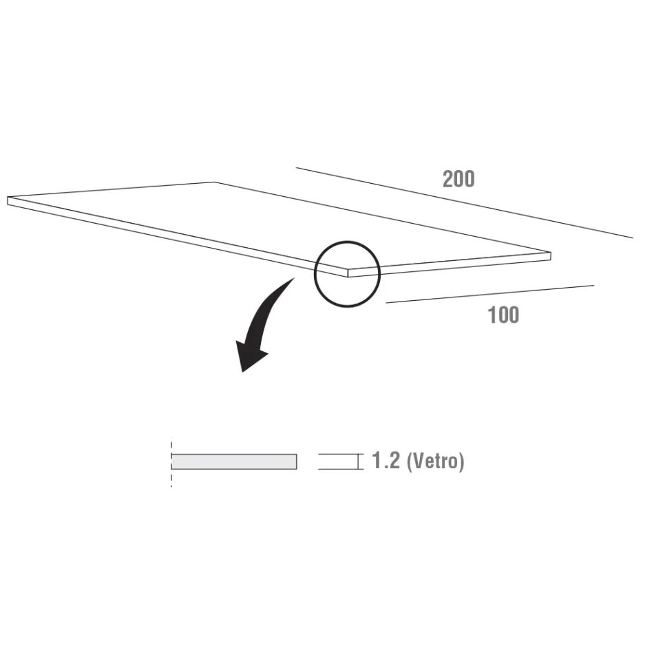 Luksus spisebord i hærdet glas og metal lavet i Italien - Carlino Viadurini