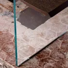 Moderne spisebord 100x200cm træ med glas ben Flora Viadurini