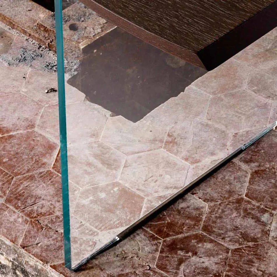 Moderne spisebord 100x200cm træ med glas ben Flora Viadurini