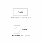 Moderne spisebord 100x200cm træ med glas ben Flora Viadurini