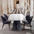 Moderne spisebord med porcelænstentøj - Meduno Viadurini