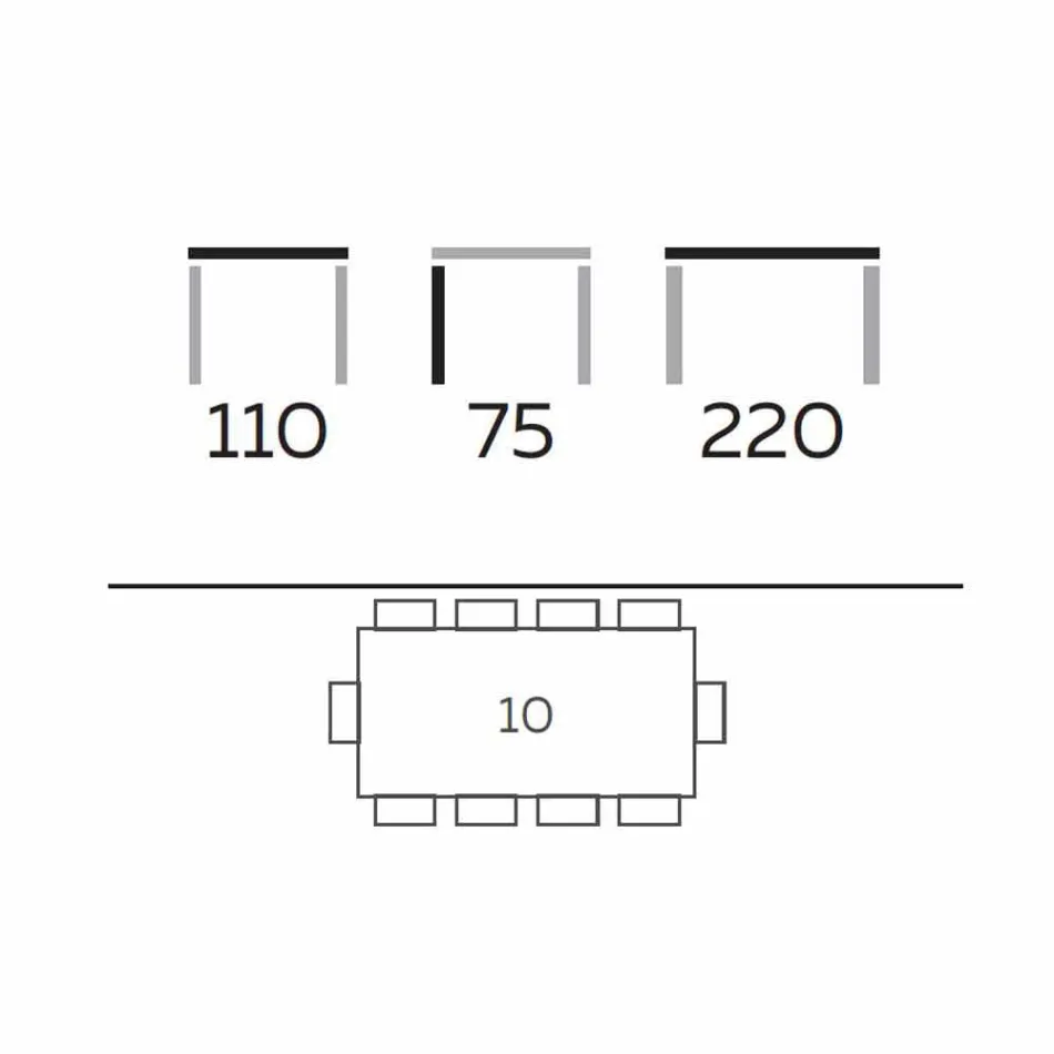 Moderne spisebord i Gres og asketræ fremstillet i Italien - Croma Viadurini