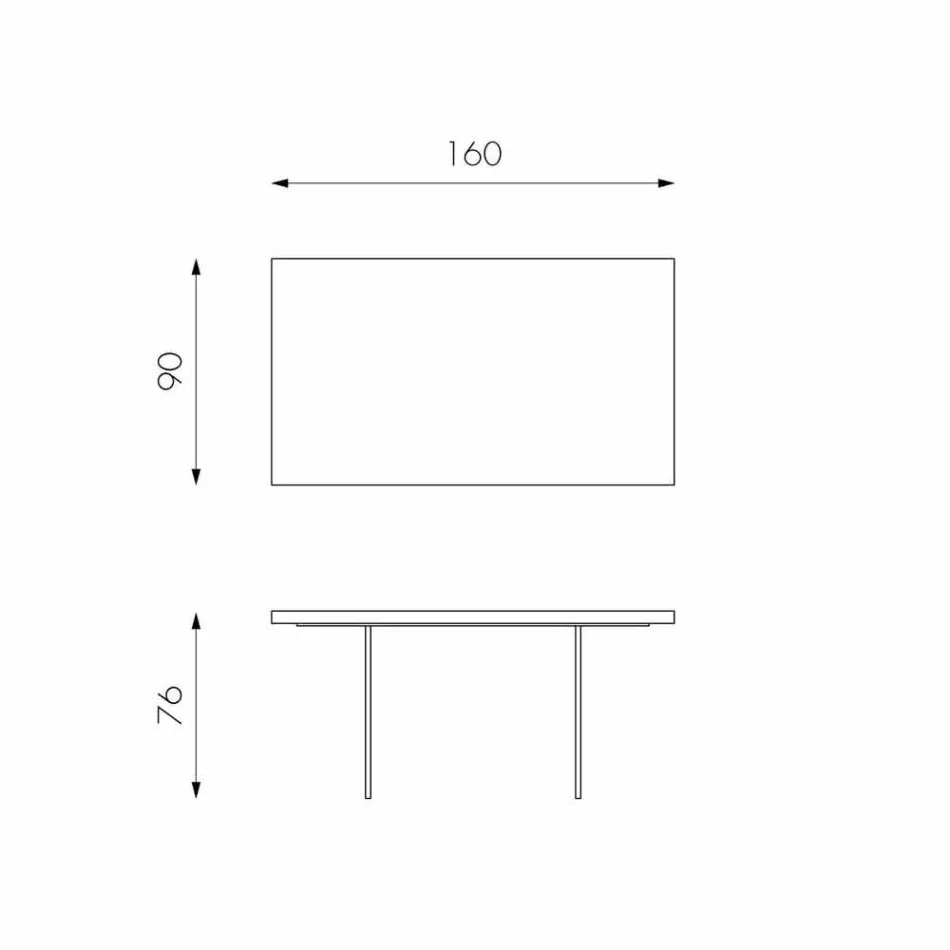 Moderne spisebord i egetræer, Nico glasben Viadurini