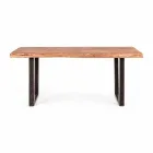 Moderne spisebord i Acacia Wood og Homemotion Steel - Bingo Viadurini